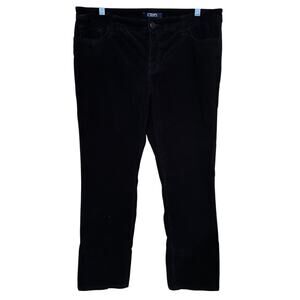 Chaps Madden Straight Leg Women's Dark Brown Corduroy Pants Size 14